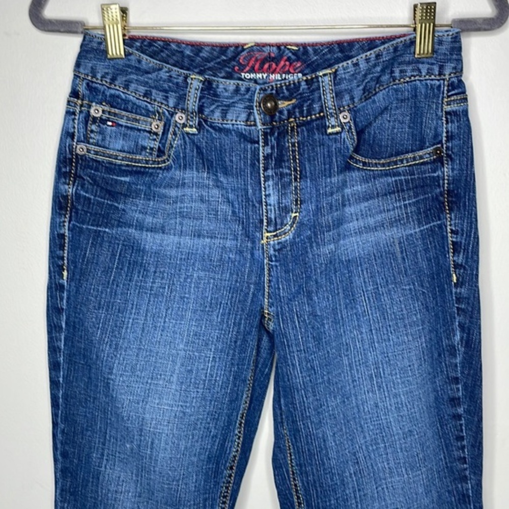 Vintage Y2K Tommy Hilfiger Size 6 Medium Wash Mid Rise Denim Hope Boot Jeans - Picture 3 of 12
